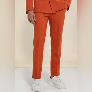 NWT Slim Suit Trousers Burnt Orange Boohoo Man Size 34